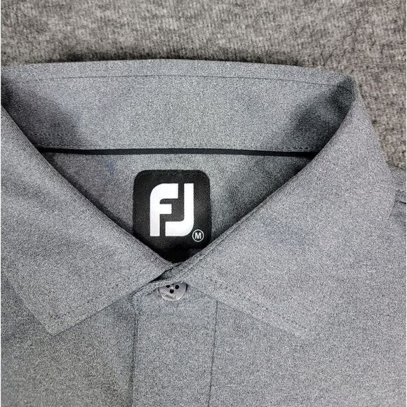 FootJoy Men's  Golf Shirt Polo Size M Logo Chest Light Gray Short Sleeve - Picture 3 of 14